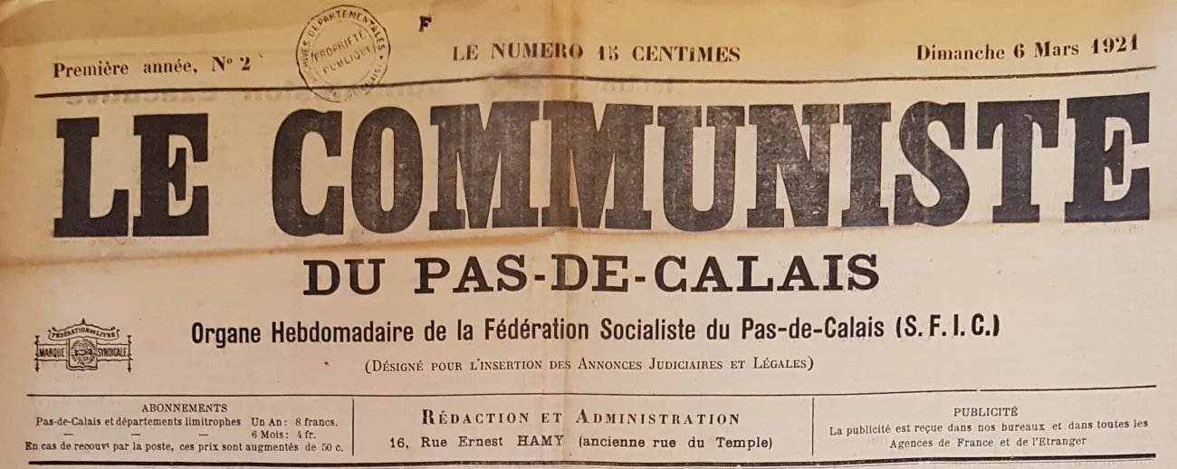 Retour sur la brève histoire du premier journal communiste du Pas-de-Calais