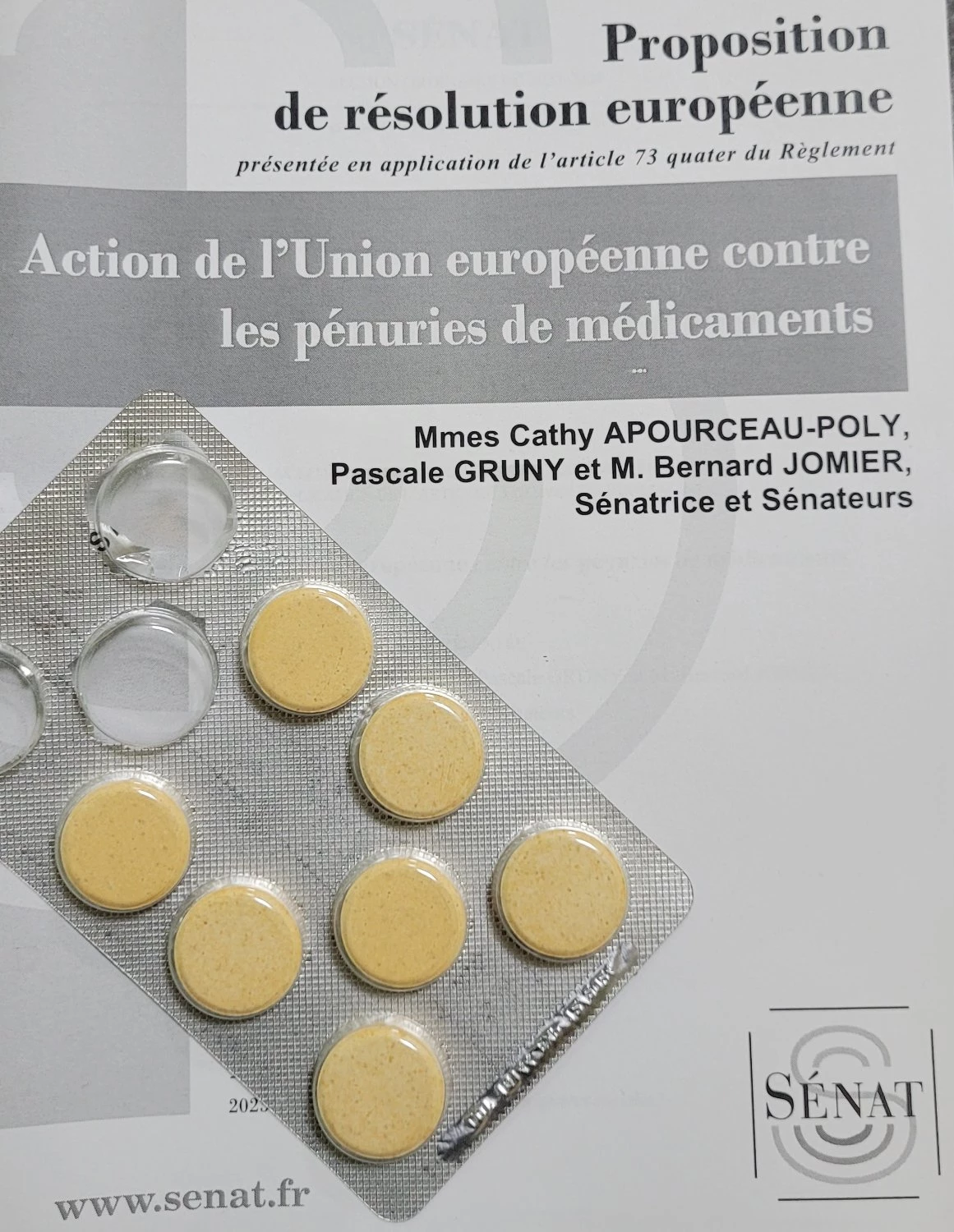 Pénurie de médicaments, le Sénat appelle l'Union européenne à agir Sénat 